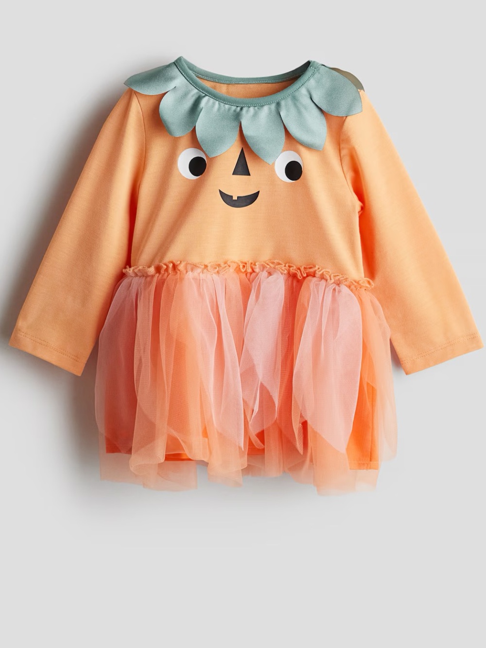 H&M Pumpkin Dress, Halloween Tulle Tutu Skirt Jack O Lantern Orange Green Black